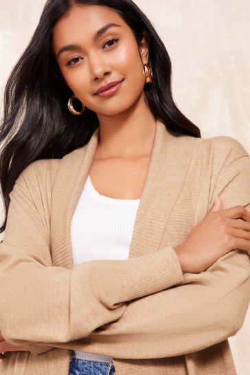 Buy Friends Like These Camel Maxi Ribbed Cardigan from Next Bahrain