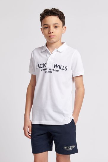Jack Wills Boys Pique 100 Cotton Polo Shirt