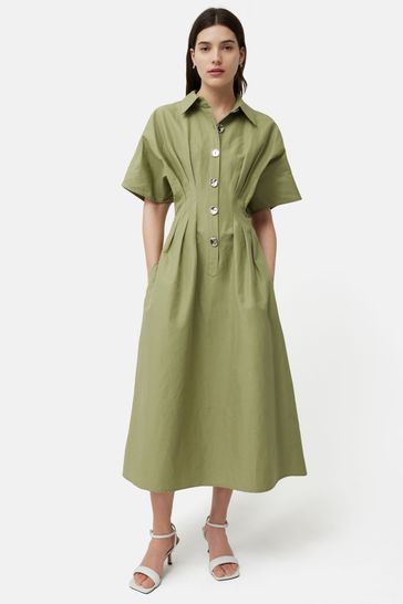 Buy Jigsaw Cotton Stitched Pleat Dress from Next Poland