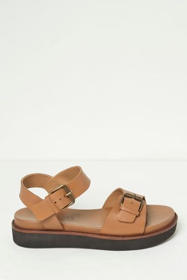 FatFace Natural Ambie Flatform Buckle Sandals