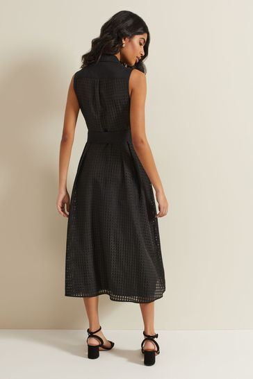 Buy Phase Eight Pink Carey Sleeveless Check Midi Dress from the Laura Ashley online shop