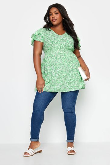 Flutter sleeve peplum top 2025