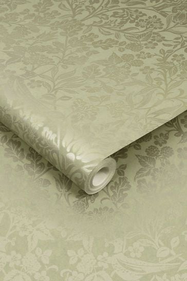 Graham & Brown Green Hartley Damask Wallpaper