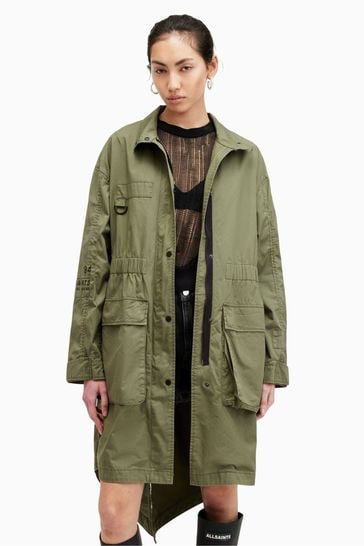 AllSaints Green Milla Parka Jacket