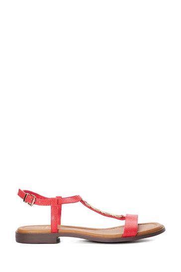 Buy Dune London Red Chain T Bar Lottys Flat Sandals from Next Poland