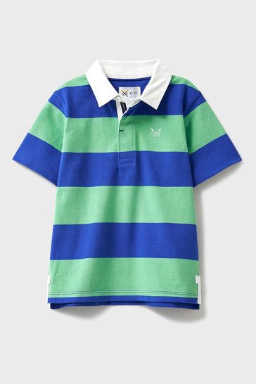 Crew Clothing Company Blue Cotton Casual Rugby Shirt