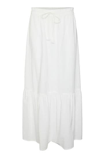 VERO MODA White Tiered Summer Maxi Skirt