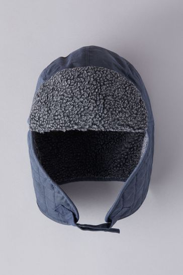 Lakeland Leather Blue Wax Quilted Trapper Hat