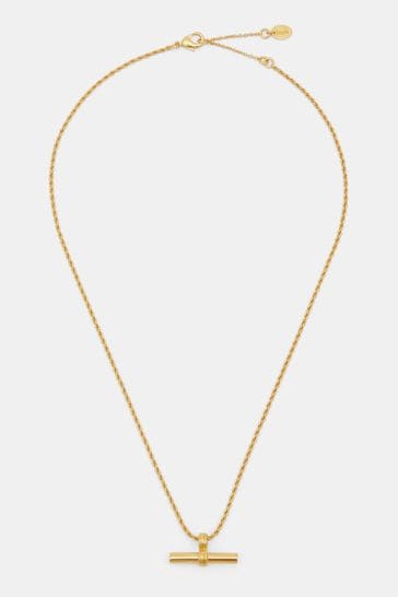 Hush Gold Tone Harlow T-Bar Necklace