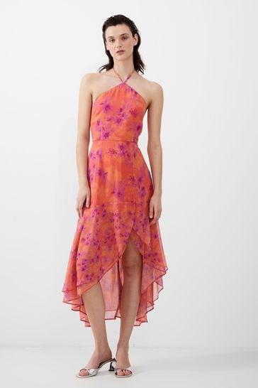 French Connection Arla Hallie Crinkle Ruffle Dress