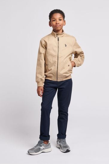 U.S. Polo Assn. Boys 100 Cotton Twill Harrington Jacket