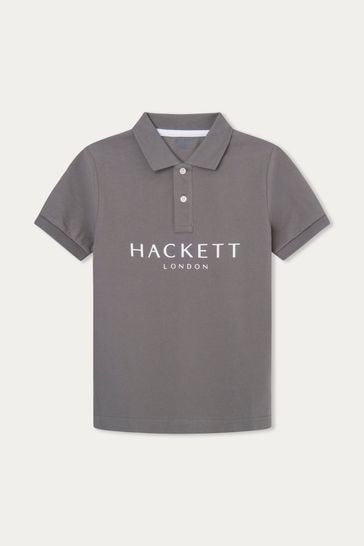 Hackett London Older Boys Grey Short Sleeve Polo Shirt