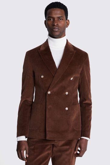 MOSS Slim Fit Copper Corduroy Brown Jacket