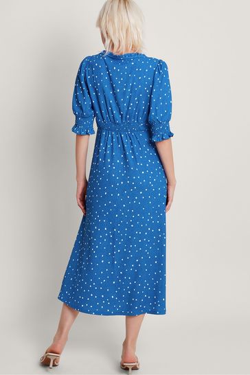 Monsoon blue spot dress online