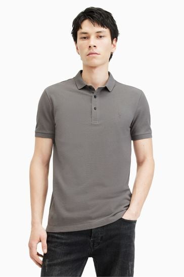 AllSaints Grey Reform Polo Shirt