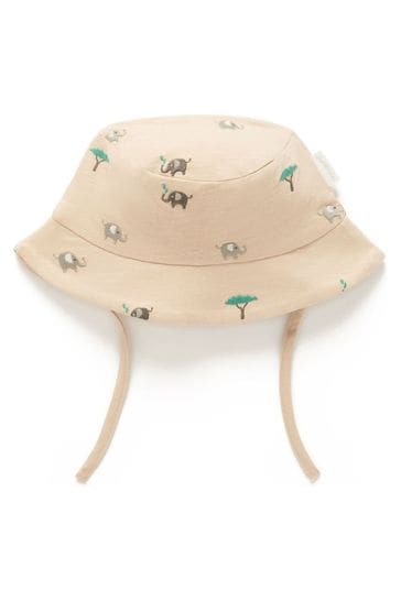 Purebaby Natural Elephant Broderie Hat