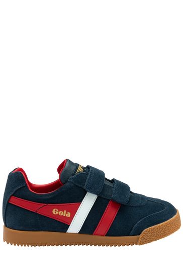 Gola Turquoise Blue Kids Harrier Strap Suede Strap Trainers