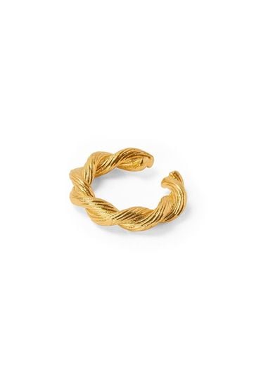 Orelia London 18k Gold Plating Twist Textured Ear Cuff