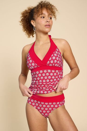 White Stuff Red Reversible Fold Down Swimsuit