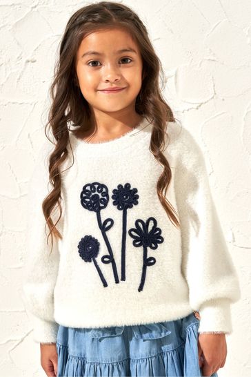 Angel & Rocket Gabbi Cornellie Flower White Jumper