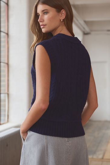 Lambswool sleeveless jumper on sale