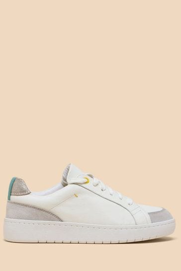 White Stuff White Leather Suede Lily Trainers