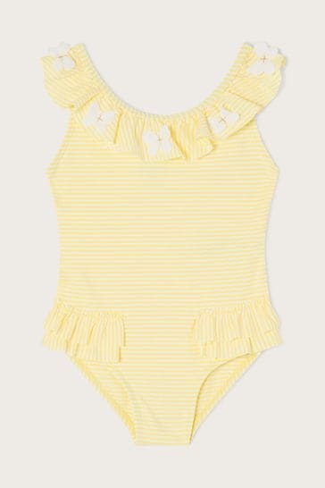 Buy Monsoon Yellow Seersucker Ruffle Swimsuit from Next Bahrain