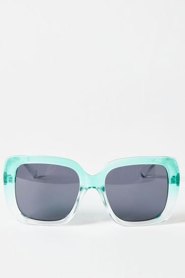Oliver Bonas Ombre Blue Square Sunglasses