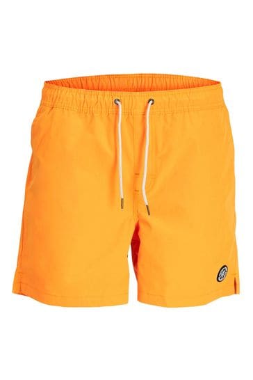 JACK & JONES JUNIOR Orange Water Activated Colour changing Printed Swim Shorts