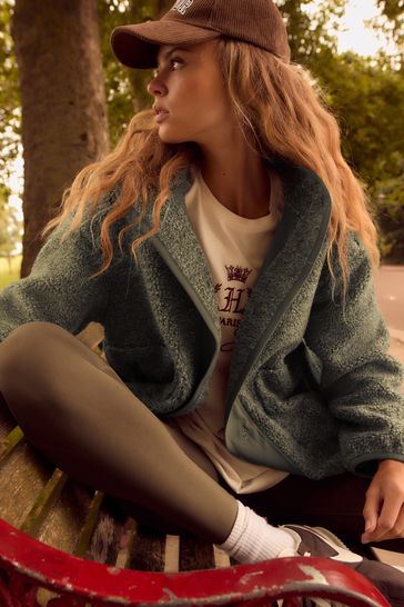 Khaki teddy jacket shop