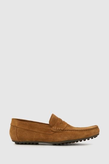 Schuh Russel Suede Driver Brown Shoes