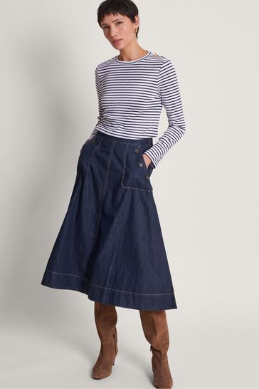 Monsoon Blue Harper Denim Skirt