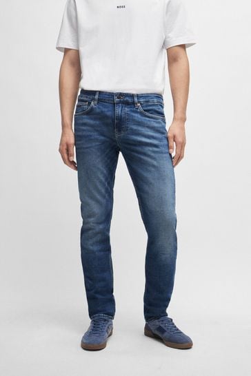 BOSS Mid Blue Slim Fit Comfort Stretch Denim Jeans