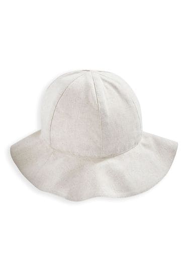 Mamas & Papas Laura Ashley Unisex Stripe Linen Grey Hat