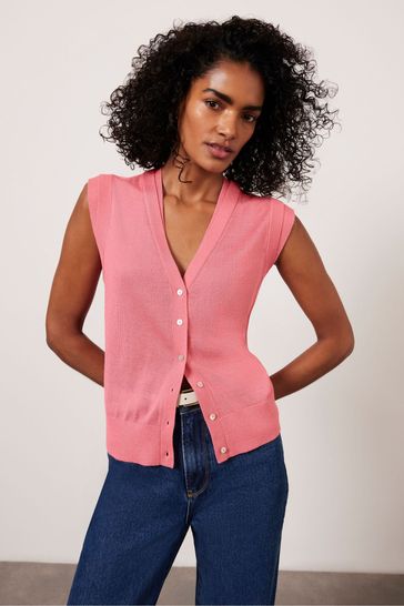 Mint Velvet Pink Wool Blend Knit Vest Top