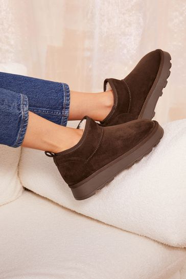 Fur lined low boots discount