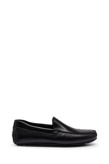 BOSS Black Nappa-Leather Moccasins With Driver Sole And Full Lining