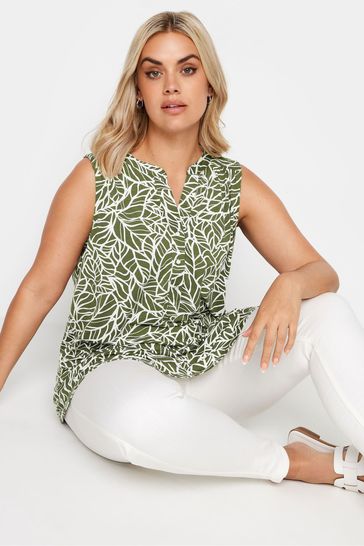 Yours Curve Green Sleeveless Blouse