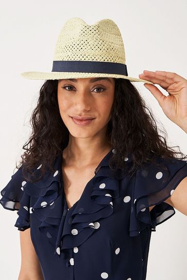 Crew Clothing Company Natural Plain Paper Trilby Hat