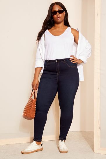 Buy Friends Like These Navy Blue Curve High Waisted Jeggings from Next Netherlands