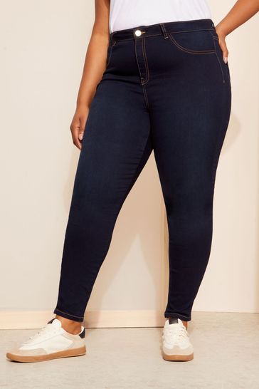 Buy Friends Like These Navy Blue Curve High Waisted Jeggings from Next Denmark