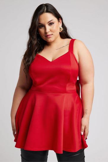 Buy Yours Curve Bow Back Peplum Top from the Laura Ashley online shop