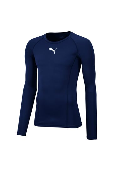Puma Blue LIGA Baselayer Long Sleeve Mens T-Shirt