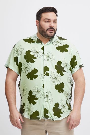 Blend Green Floral Resort Short Sleeve Shirt