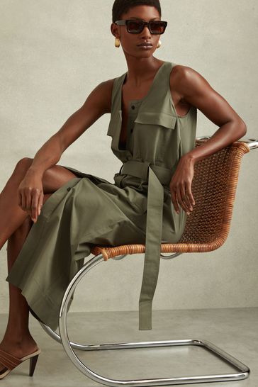 Buy Reiss Sage Elin Utility Belted Midi Dress from Next Bahrain