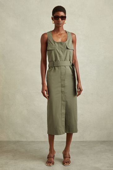 Buy Reiss Sage Elin Utility Belted Midi Dress from Next Bahrain