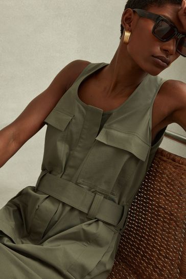 Buy Reiss Sage Elin Utility Belted Midi Dress from Next Saudi Arabia