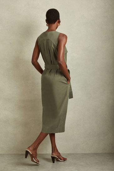 Buy Reiss Sage Elin Utility Belted Midi Dress from Next Bahrain