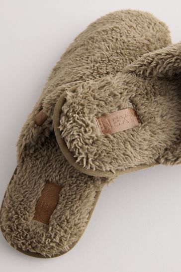 Buy Green Towelling Mule Slippers from Next Sweden