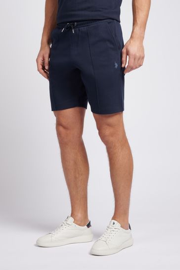 U.S. Polo Assn. Mens Blue Classic Fit Pin Tuck Shorts